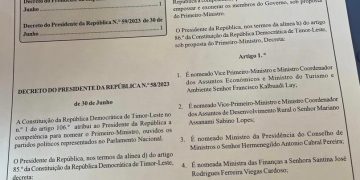 Dionisio Babo Rejigna an, Lista Ikus 46 Membru Governu