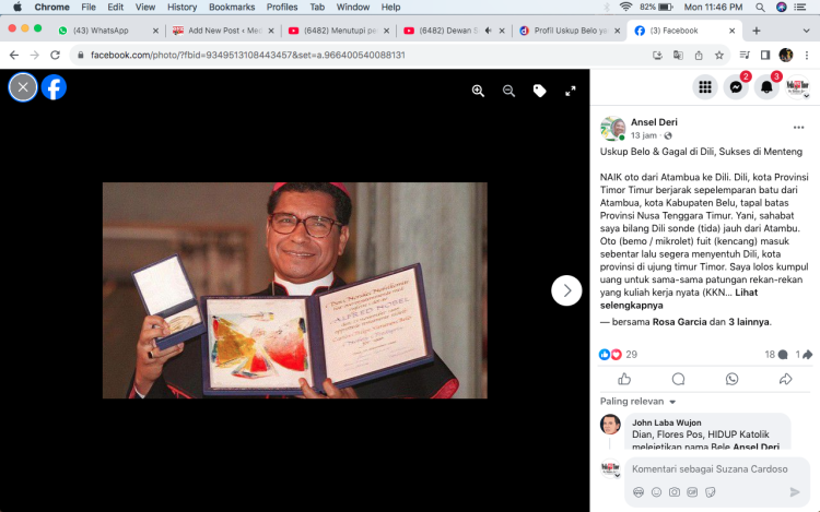 Uskup Belo Dan Gagal di Dili, Sukses di Menteng