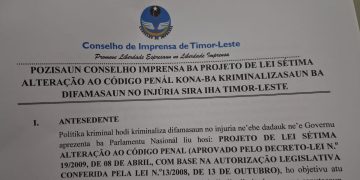 Conselho Imprensa Timor-Leste Rejeita ho Firmeza Projetu Lei Kriminaliza Ba Difamasaun